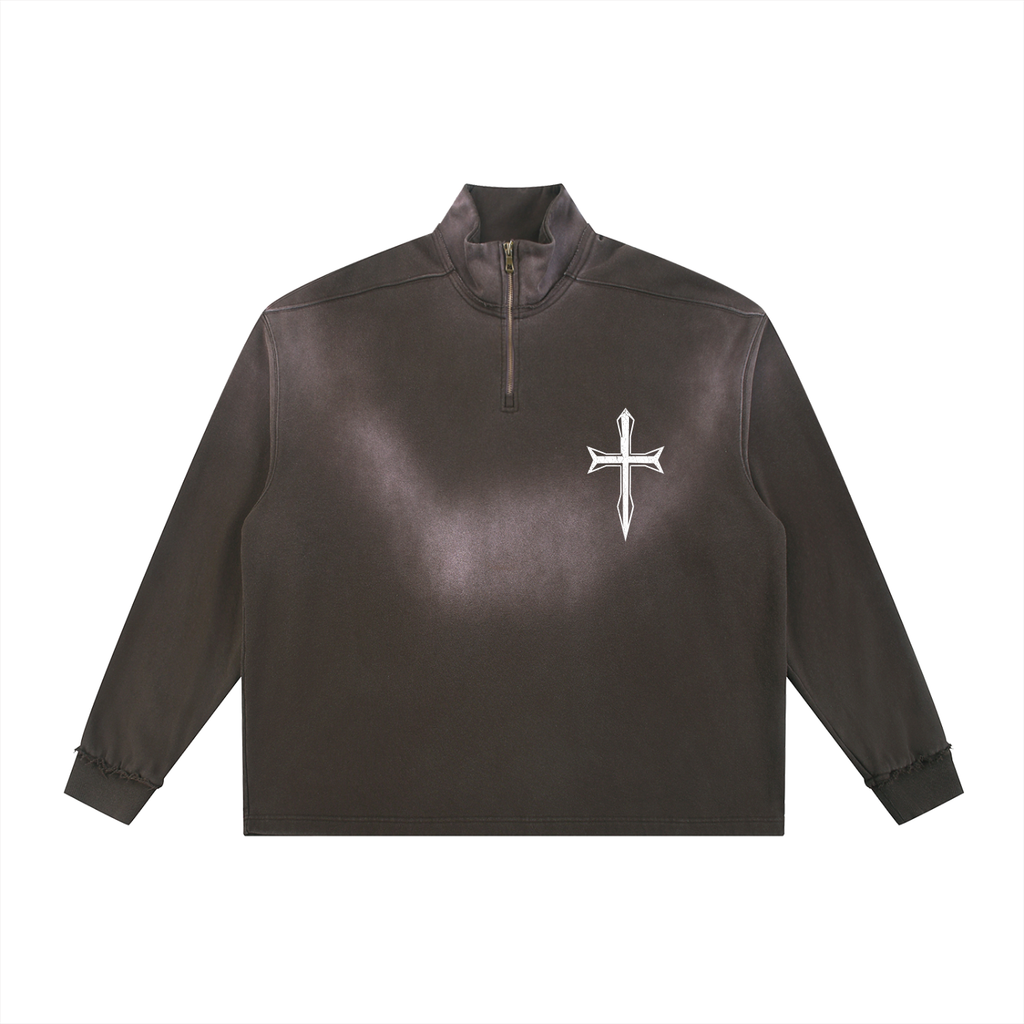 Ventura Legacy | Sun Fade Raw Edge Quarter-Zip Sweatshirt Northmark
