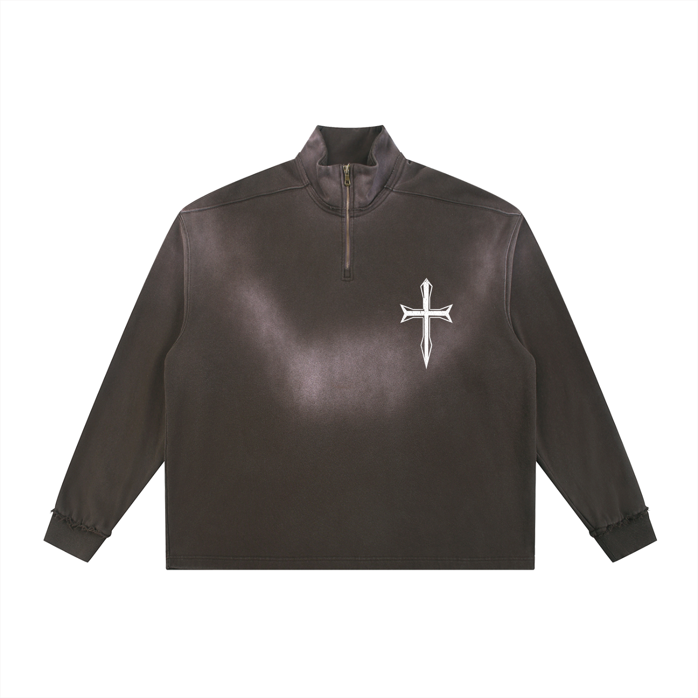 Ventura Legacy | Sun Fade Raw Edge Quarter-Zip Sweatshirt Northmark