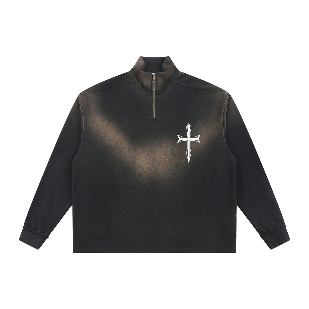 Ventura Legacy | Sun Fade Raw Edge Quarter-Zip Sweatshirt Northmark