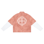 Unisex Vintage Wash Plaid Short Sleeve Shirt