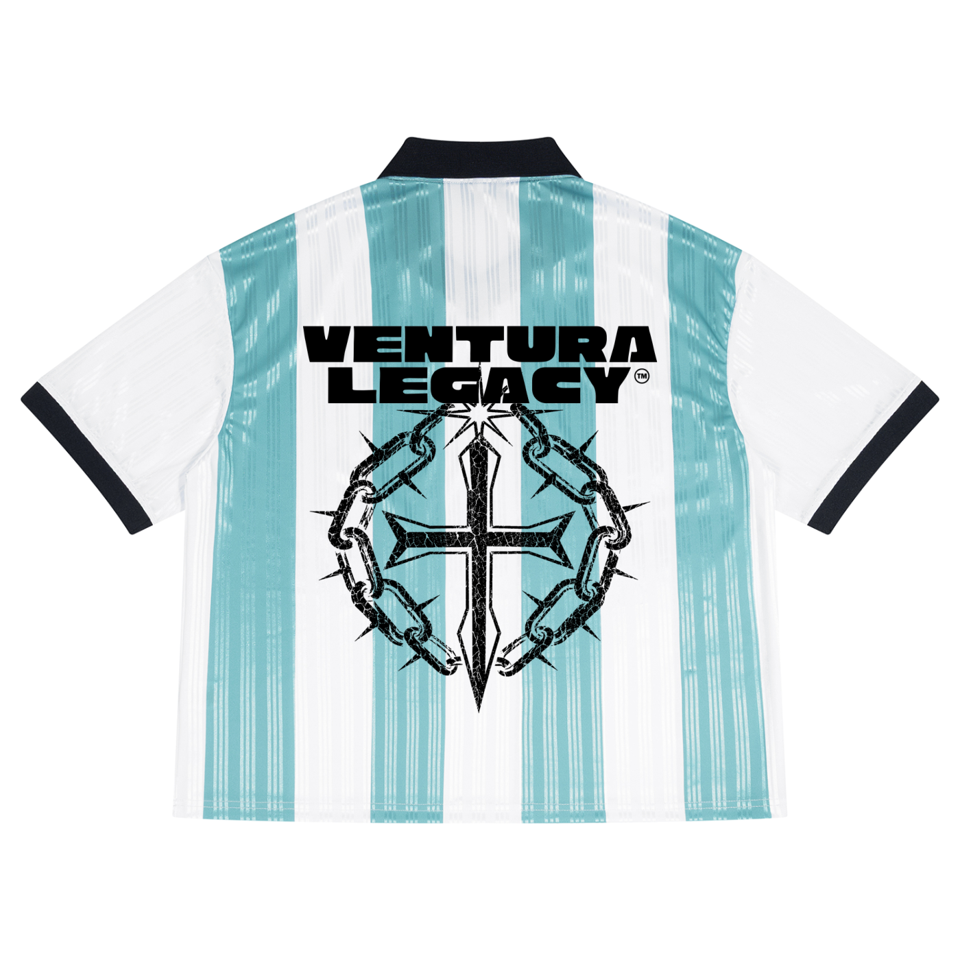 Unisex Boxy Striped Collared Soccer Jersey