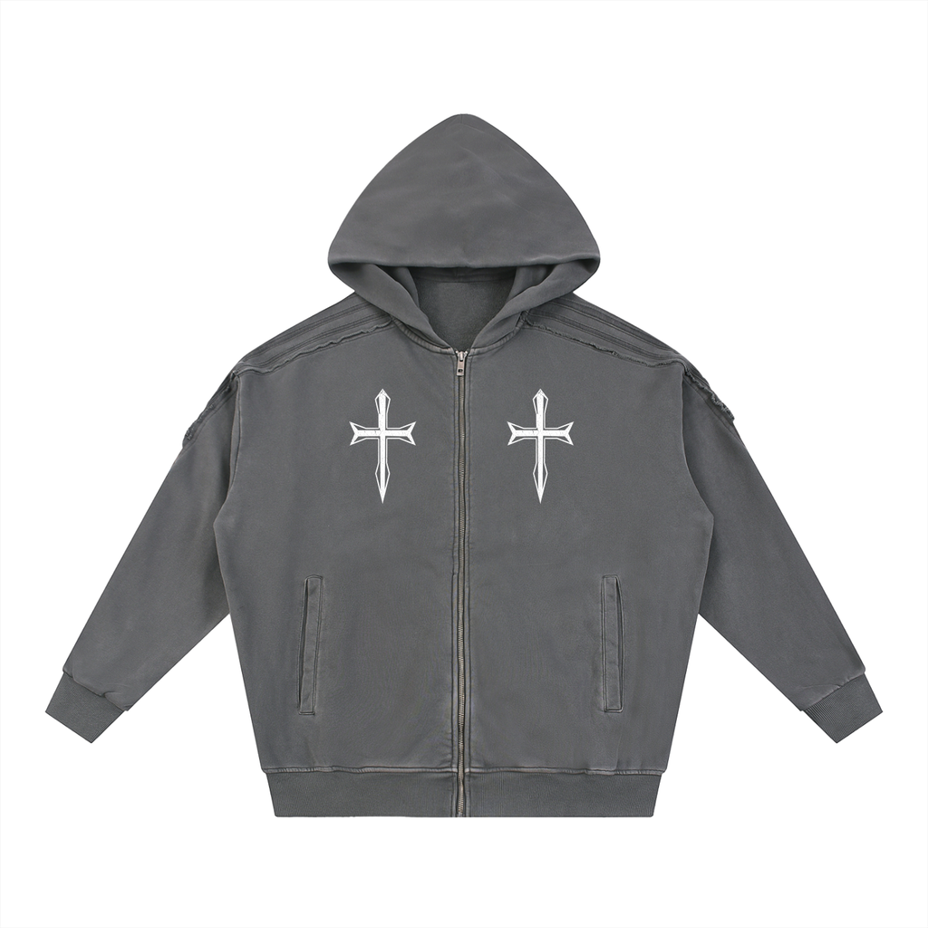 Ventura Legacy | Snow Washed Tape Raw Edge Zip Hoodie Northmark
