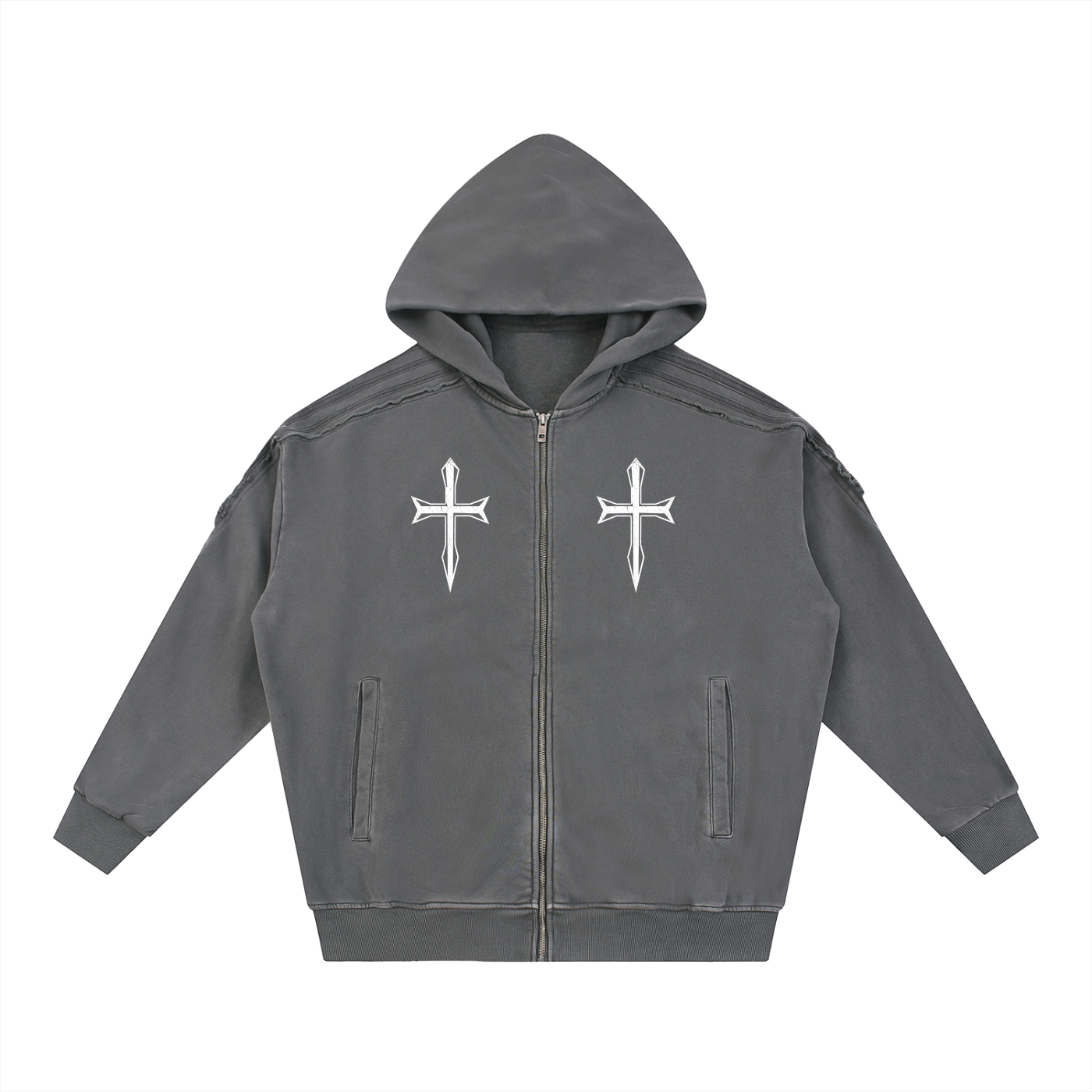 Ventura Legacy | Snow Washed Tape Raw Edge Zip Hoodie Northmark