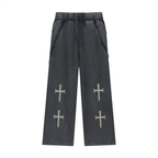 Snow Washed Tape Raw Edge Sweatpants