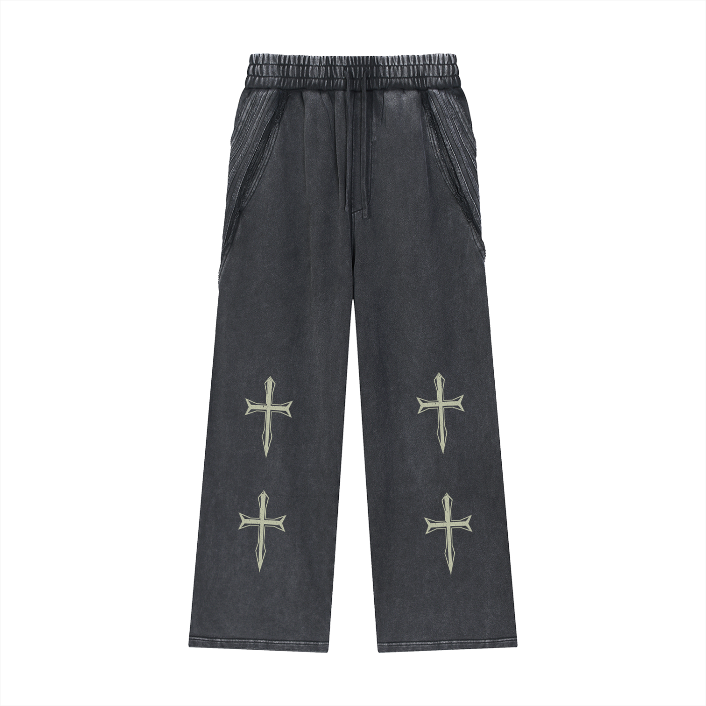 Snow Washed Tape Raw Edge Sweatpants