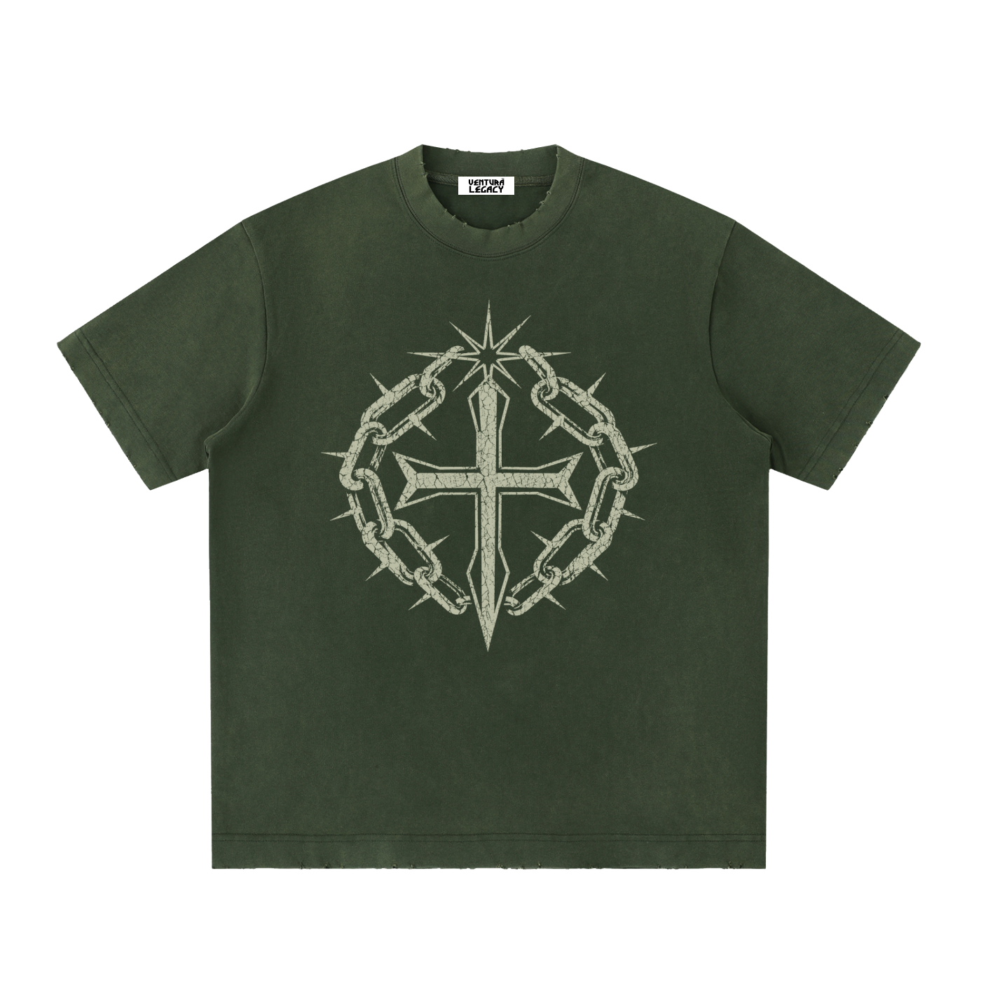 Heavyweight Vintage Washed Frayed T-Shirt