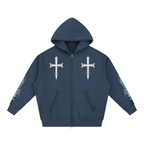 Zip Boxy Hoodie Cross