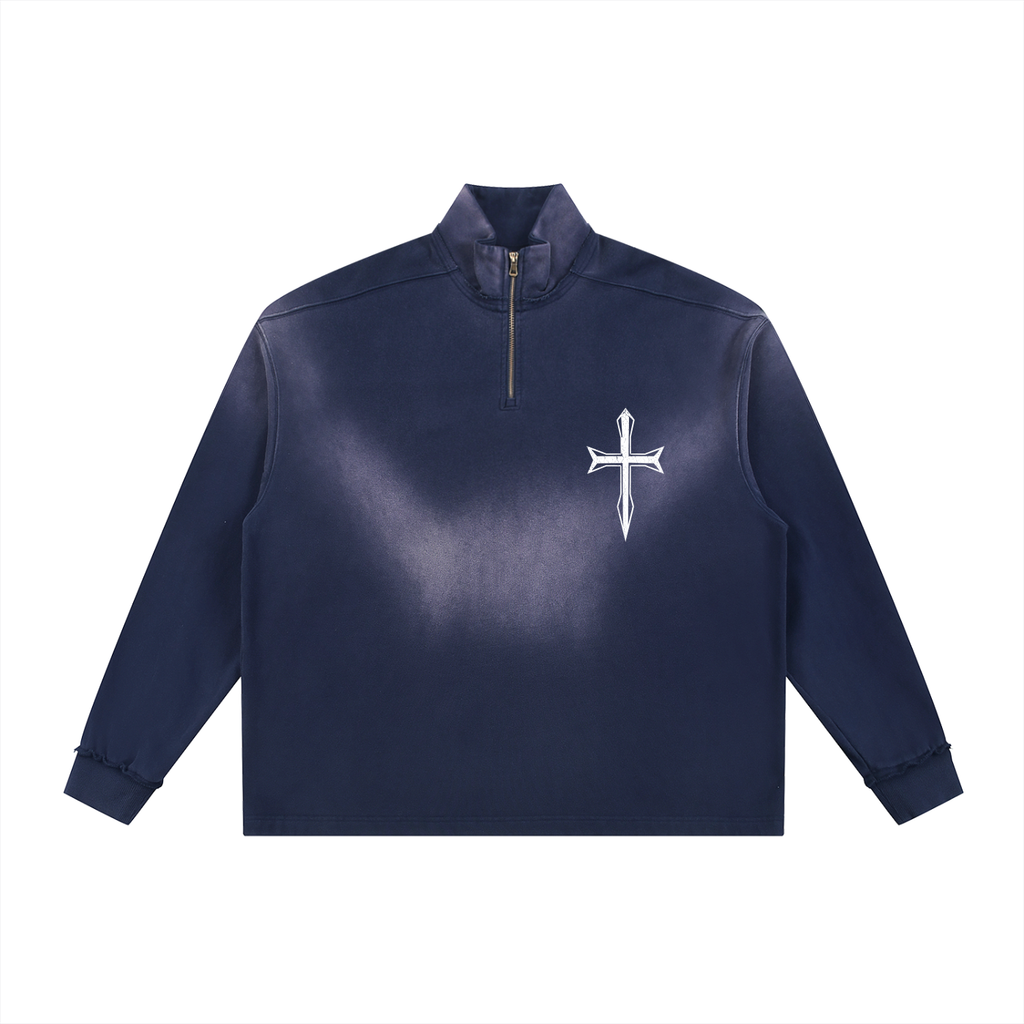 Ventura Legacy | Sun Fade Raw Edge Quarter-Zip Sweatshirt Northmark