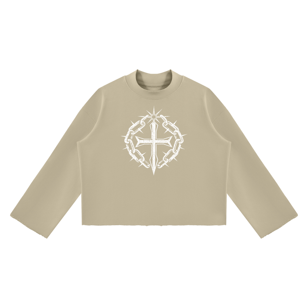 Ventura Legacy | Unisex Mock Neck Raw Edge Boxy Sweatshirt I See God