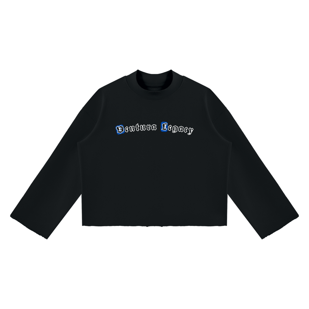 Ventura Legacy | Unisex Mock Neck Raw Edge Boxy Sweatshirt Esia