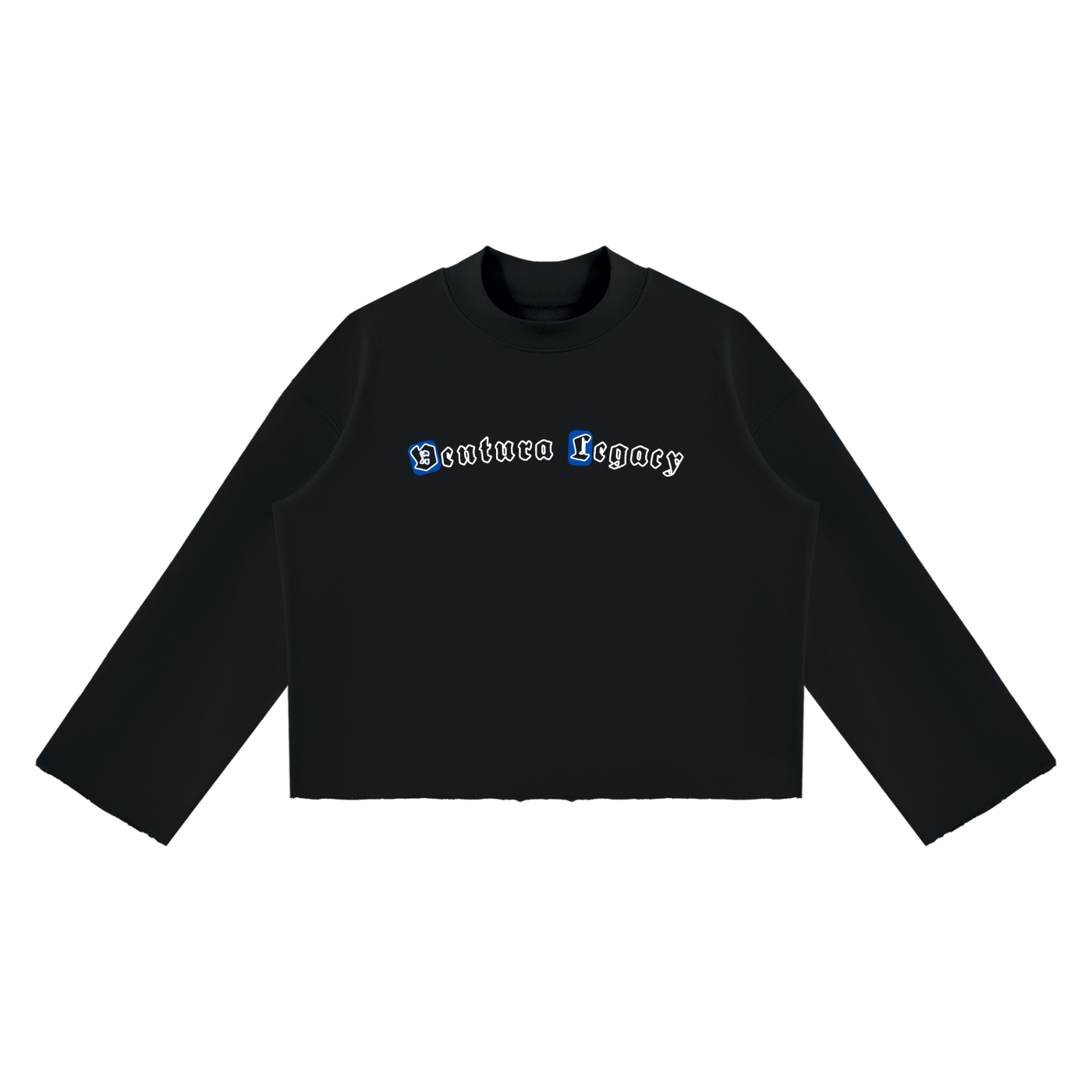Ventura Legacy | Unisex Mock Neck Raw Edge Boxy Sweatshirt Esia