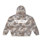 Ventura Legacy | Unisex Vintage Wash Leopard Full Zip Hoodie Cross
