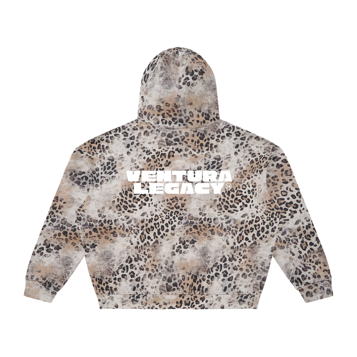 Ventura Legacy | Unisex Vintage Wash Leopard Full Zip Hoodie Cross