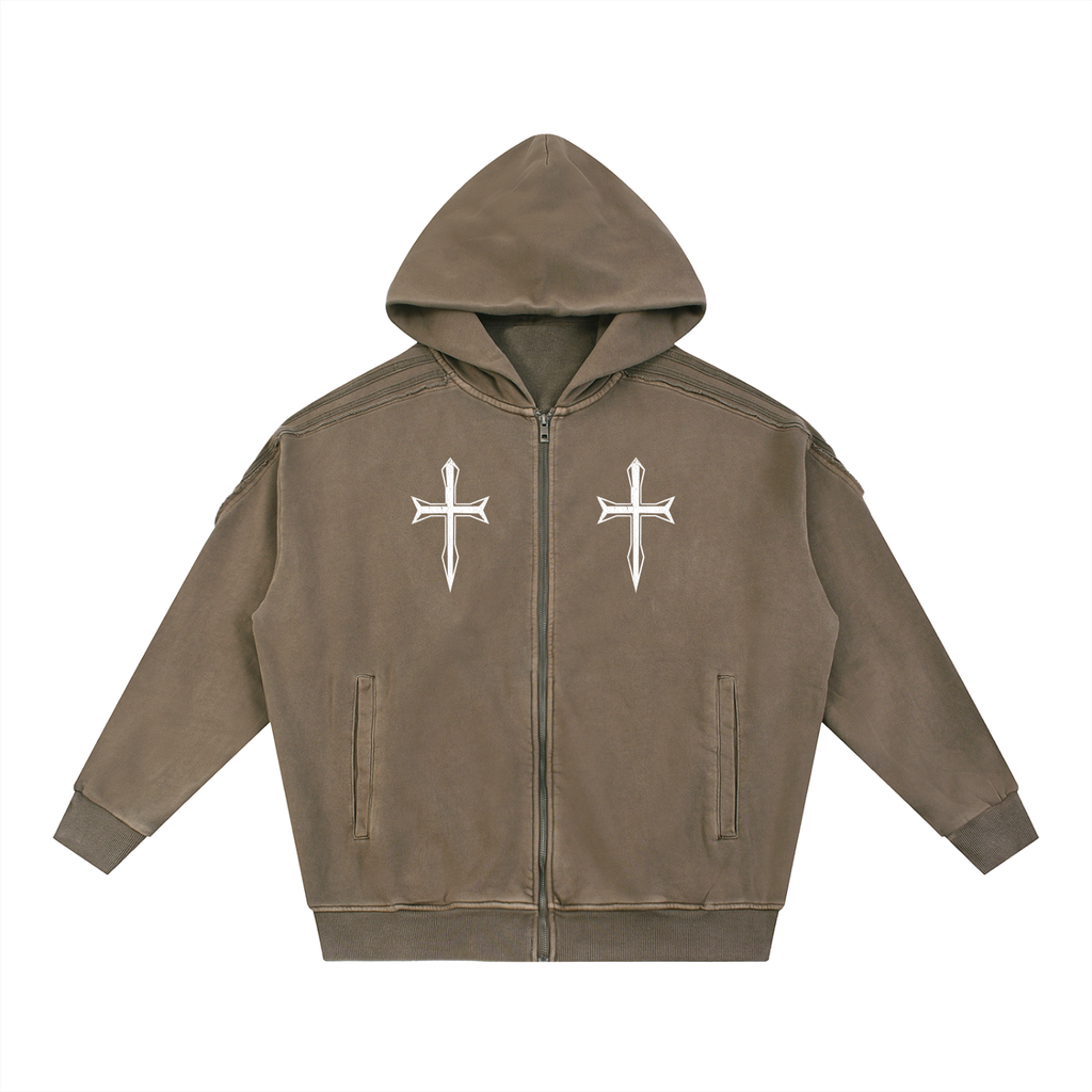 Ventura Legacy | Snow Washed Tape Raw Edge Zip Hoodie Northmark
