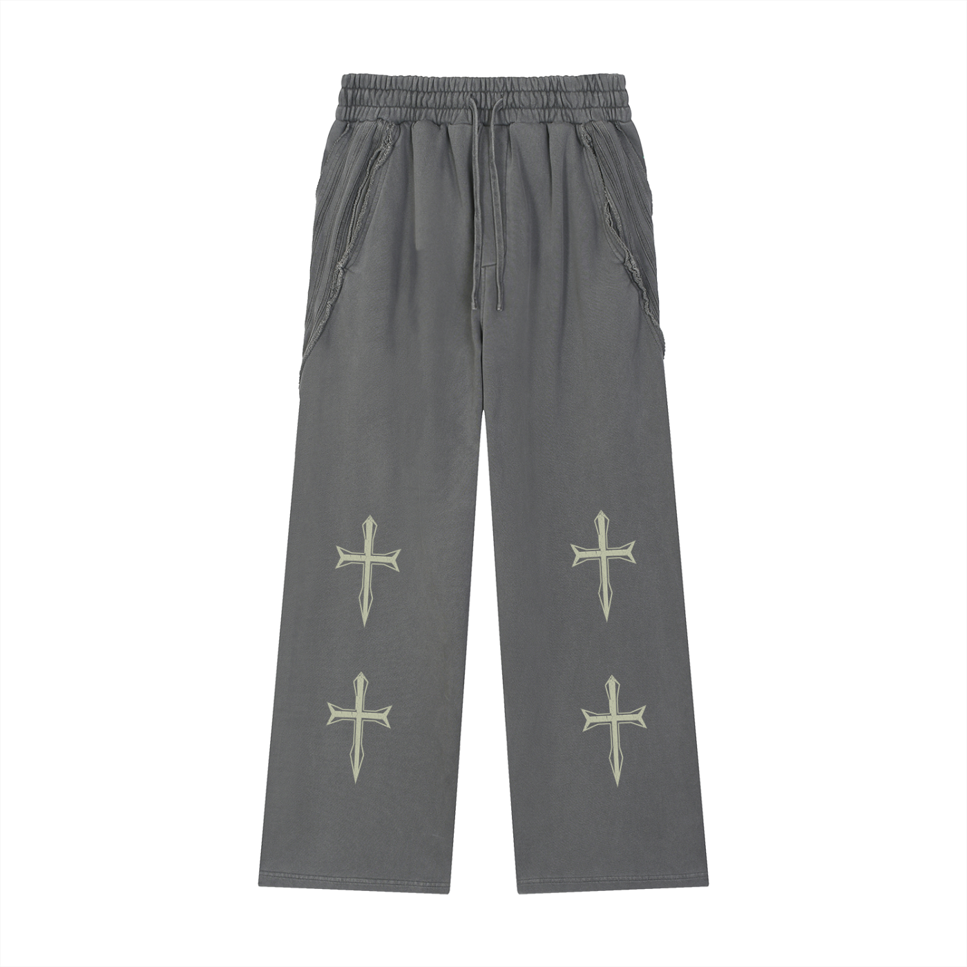 Snow Washed Tape Raw Edge Sweatpants