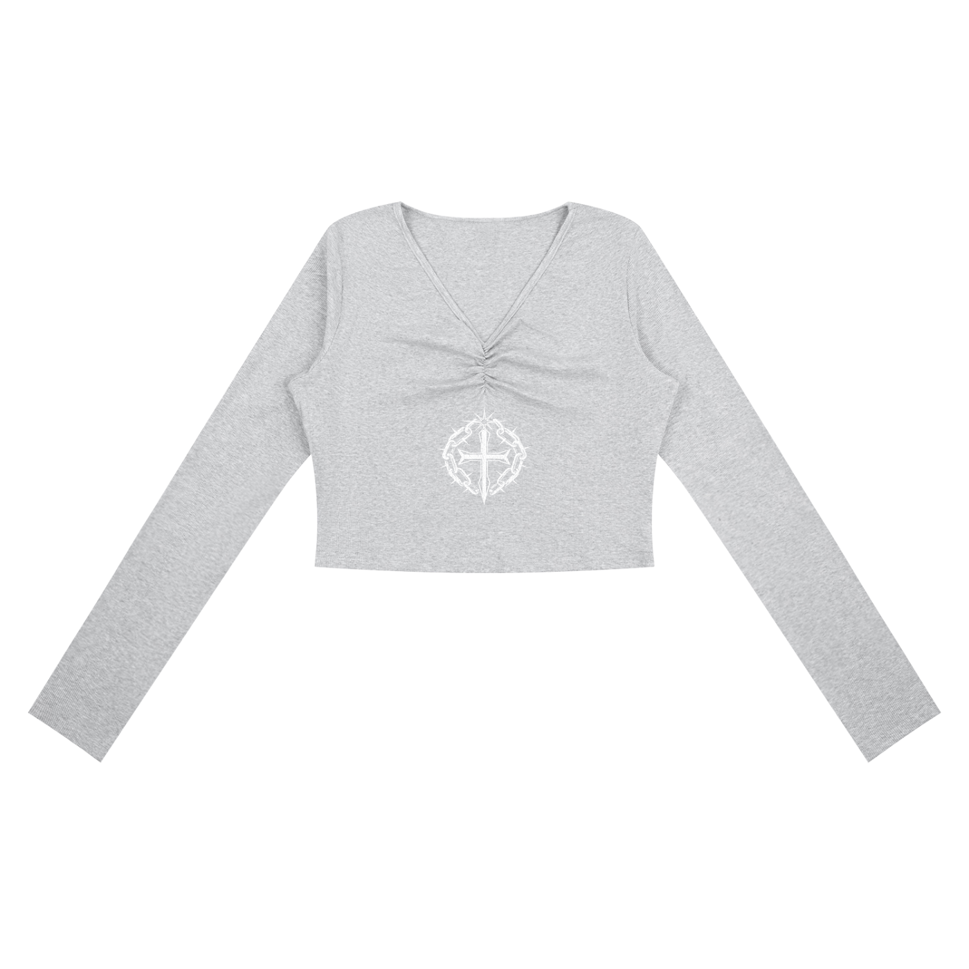 Ventura Legacy | Women's Ruched Long Sleeve Crop T-Shirt I see God