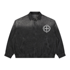 Unisex Vintage Wash Full-Zip Denim Jacket