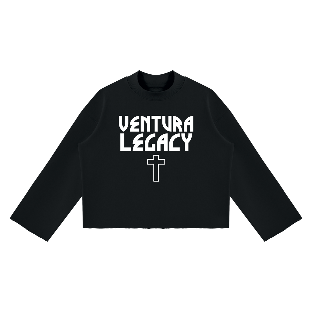Ventura Legacy | Unisex Mock Neck Raw Edge Boxy Sweatshirt ODD