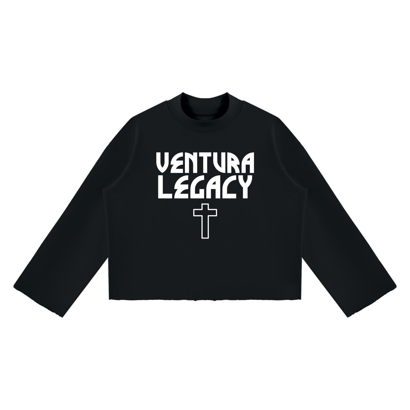 Ventura Legacy | Unisex Mock Neck Raw Edge Boxy Sweatshirt ODD
