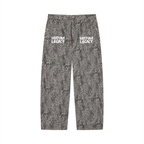 Unisex Vintage Wash Leopard Wide Leg Jeans Leona