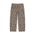 Unisex Vintage Wash Leopard Wide Leg Jeans