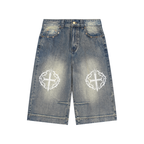 Vintage Wash Baggy Denim Shorts