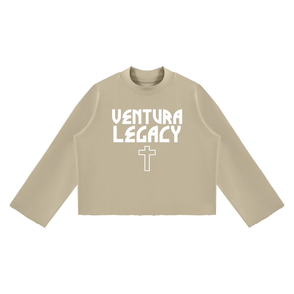 Ventura Legacy | Unisex Mock Neck Raw Edge Boxy Sweatshirt ODD