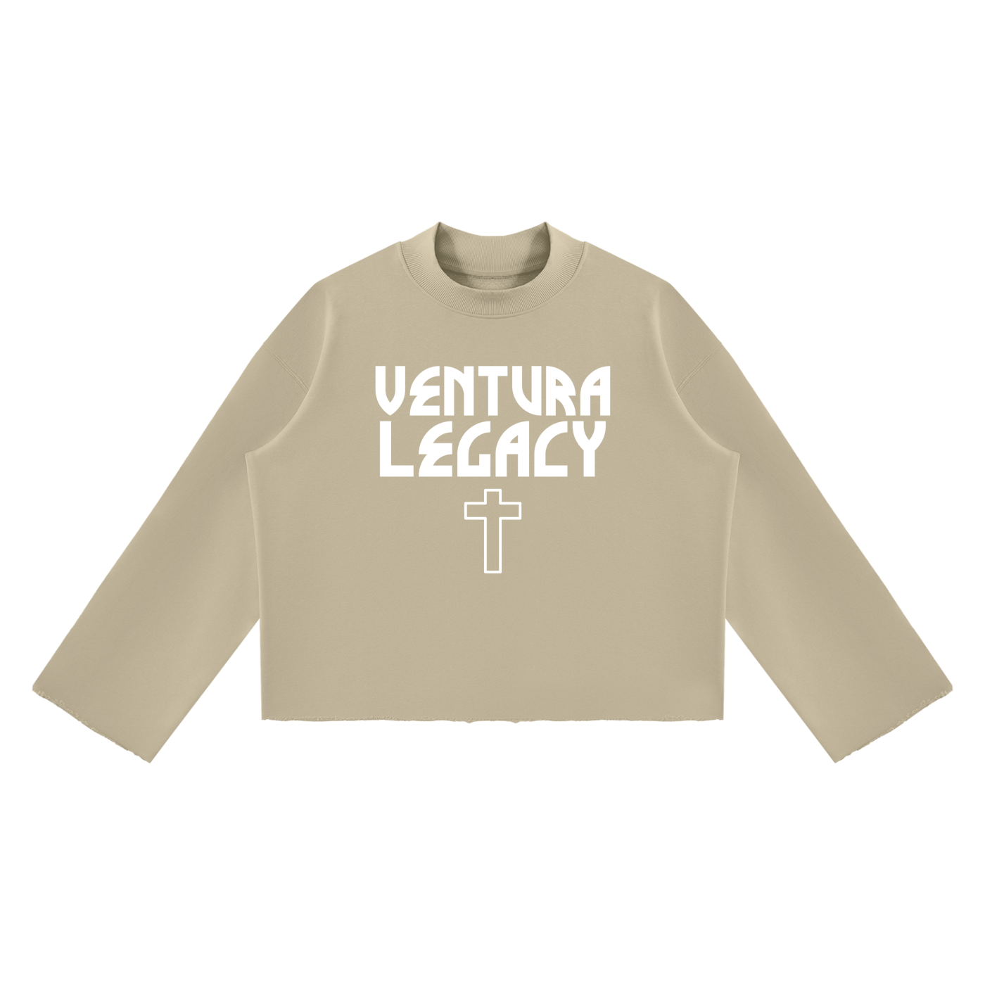 Ventura Legacy | Unisex Mock Neck Raw Edge Boxy Sweatshirt ODD