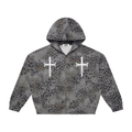 Ventura Legacy | Unisex Vintage Wash Leopard Full Zip Hoodie Cross