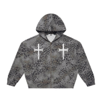Ventura Legacy | Unisex Vintage Wash Leopard Full Zip Hoodie Cross