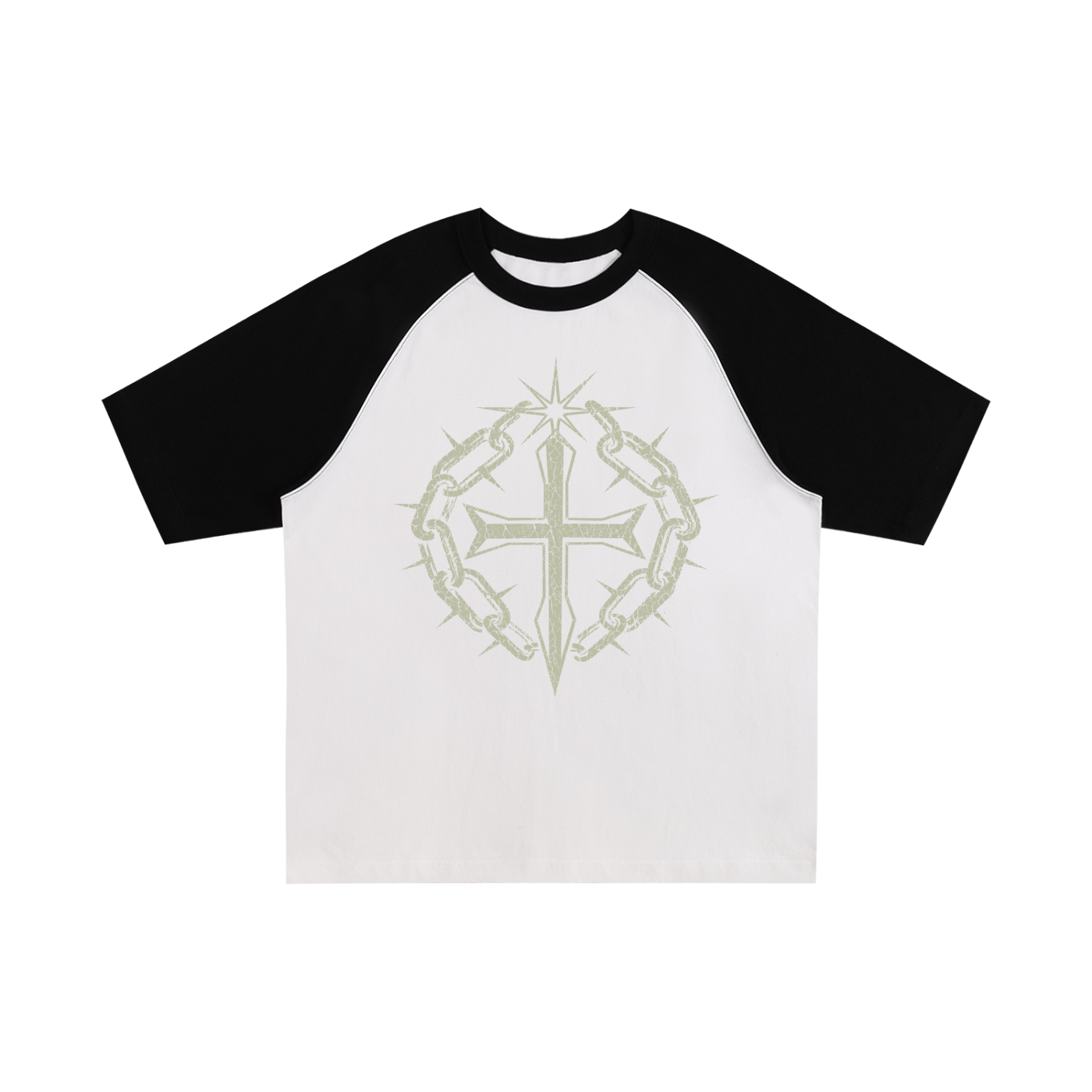 Color-Blocked Raglan Sleeve T-Shirt