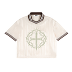 Contrast Stripes Polo Collar T-Shirt