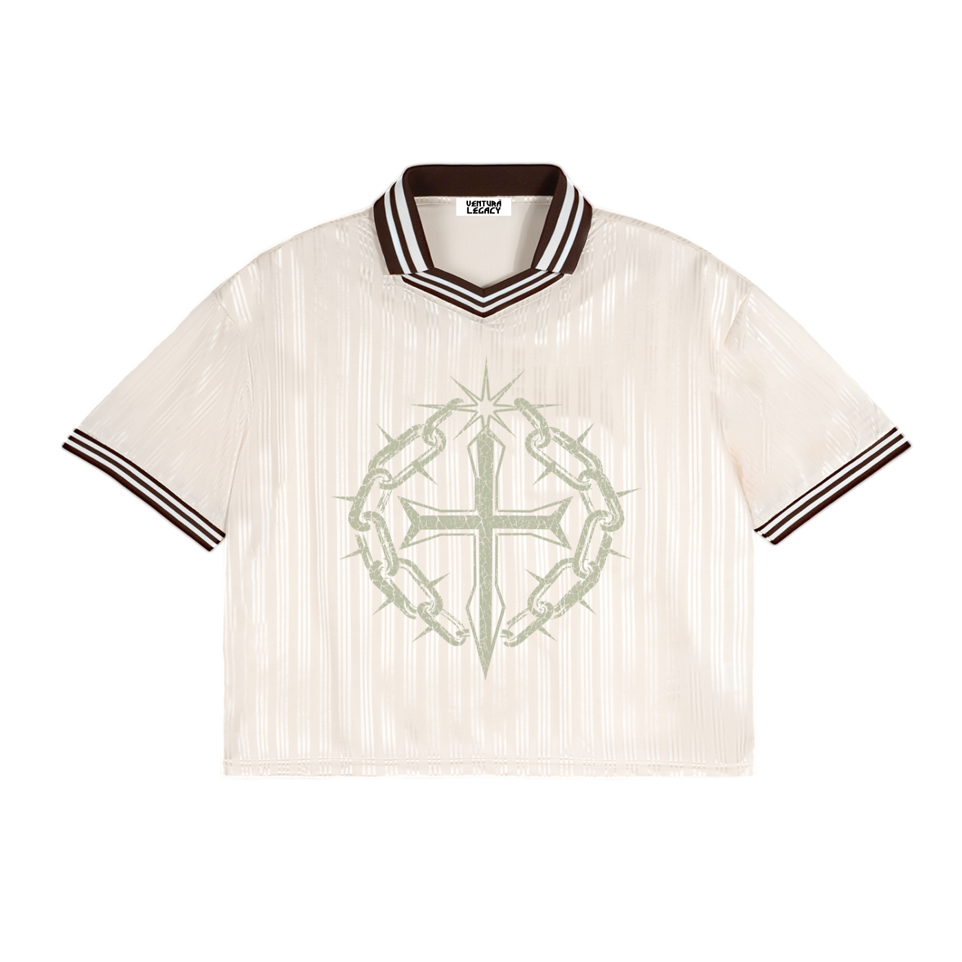 Contrast Stripes Polo Collar T-Shirt
