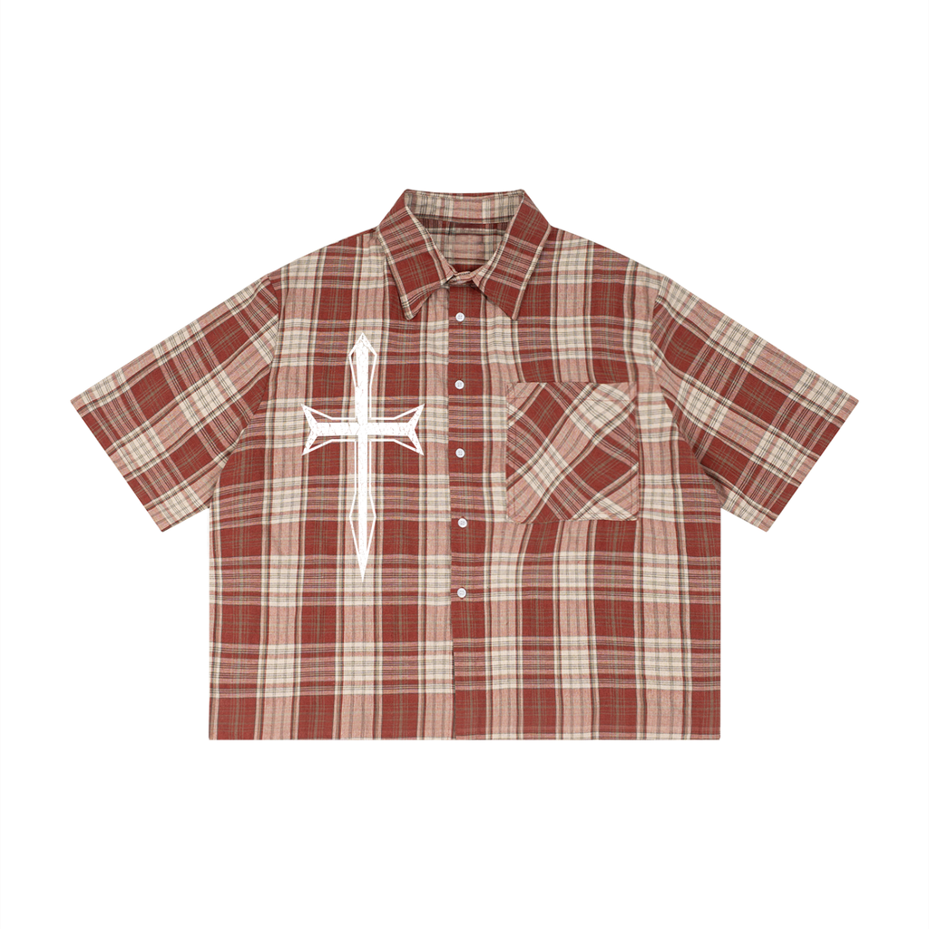 Ventura Legacy | Unisex Plaid Boxy Short Sleeve Shirt I See God