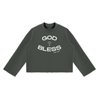 Ventura Legacy | Unisex Mock Neck Raw Edge Boxy Sweatshirt Blessed