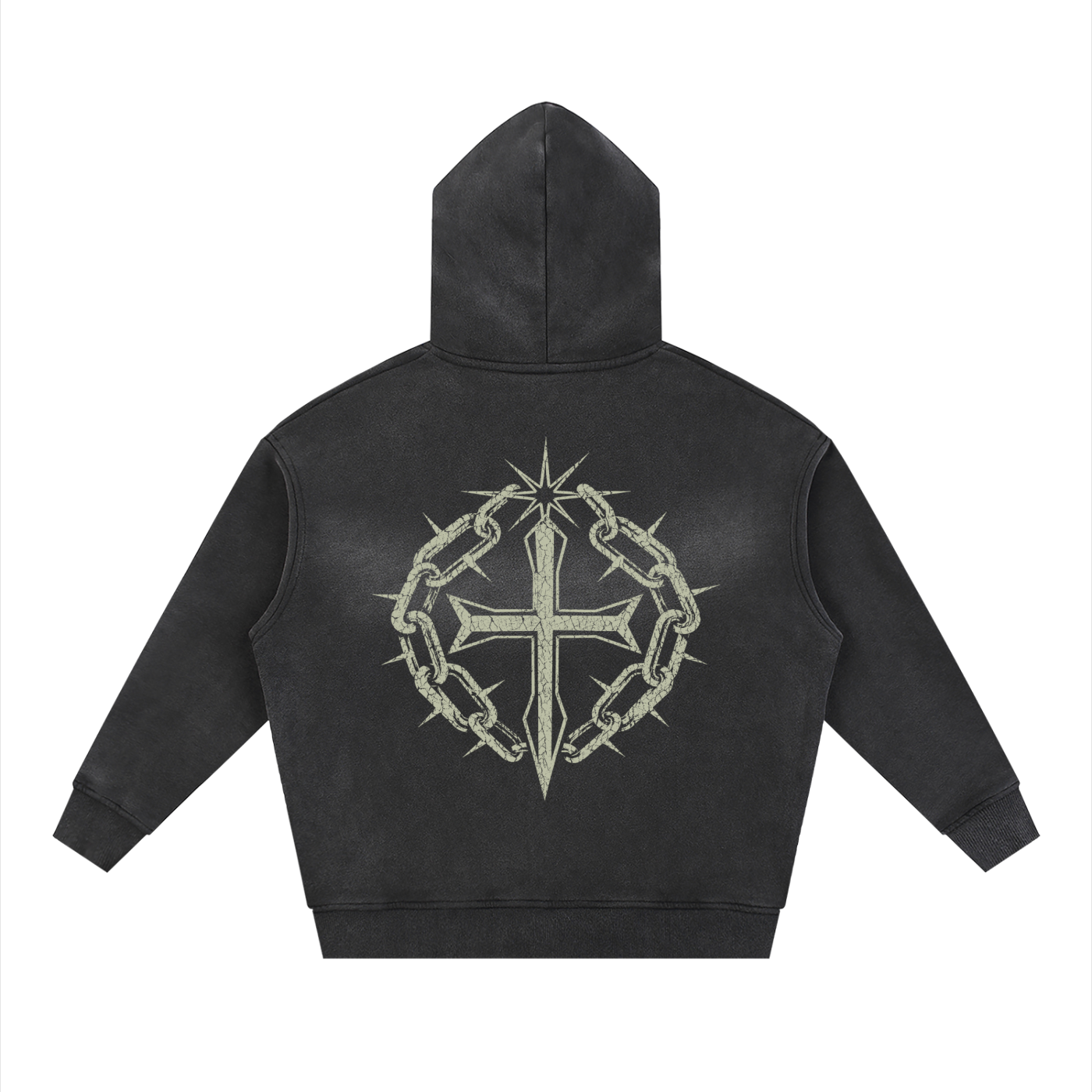 Sunfade Two-way Zipper Boxy Fleece Hoodie