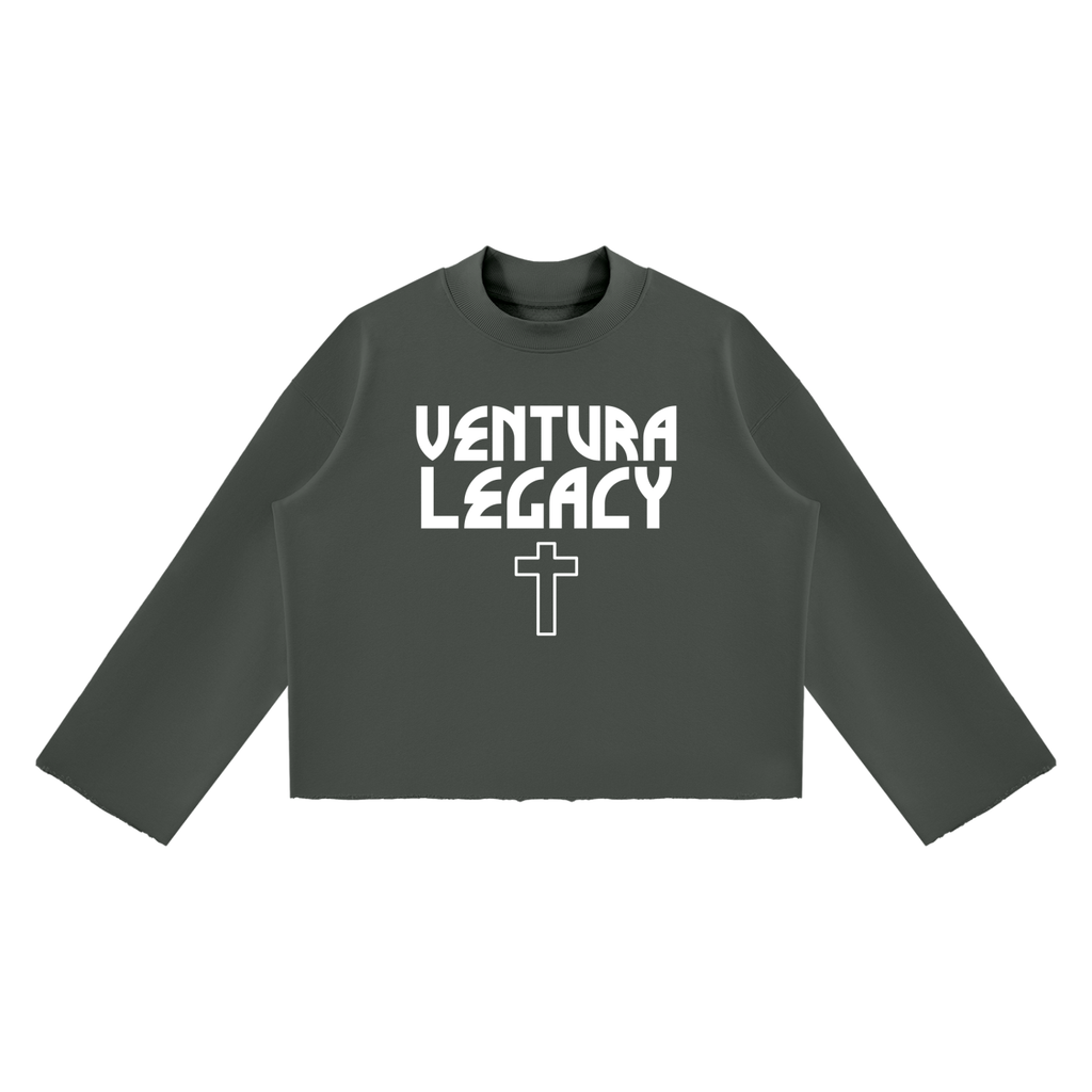 Ventura Legacy | Unisex Mock Neck Raw Edge Boxy Sweatshirt ODD