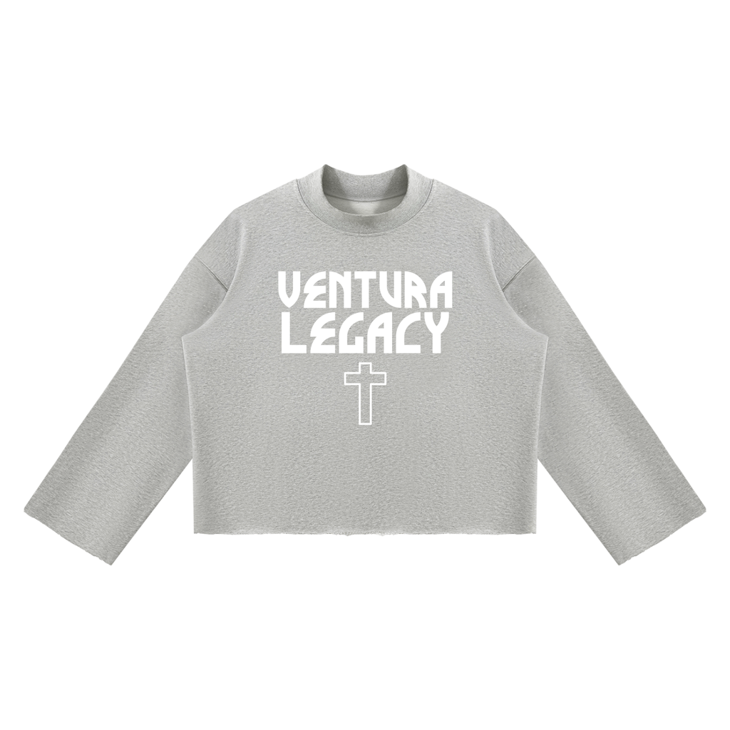 Ventura Legacy | Unisex Mock Neck Raw Edge Boxy Sweatshirt ODD
