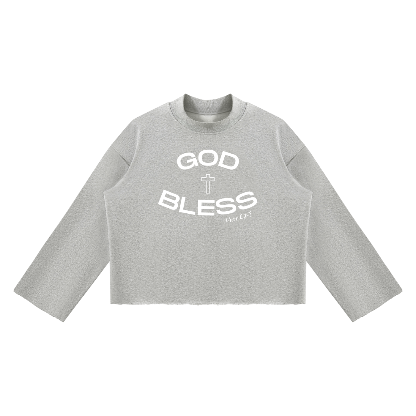 Ventura Legacy | Unisex Mock Neck Raw Edge Boxy Sweatshirt Blessed