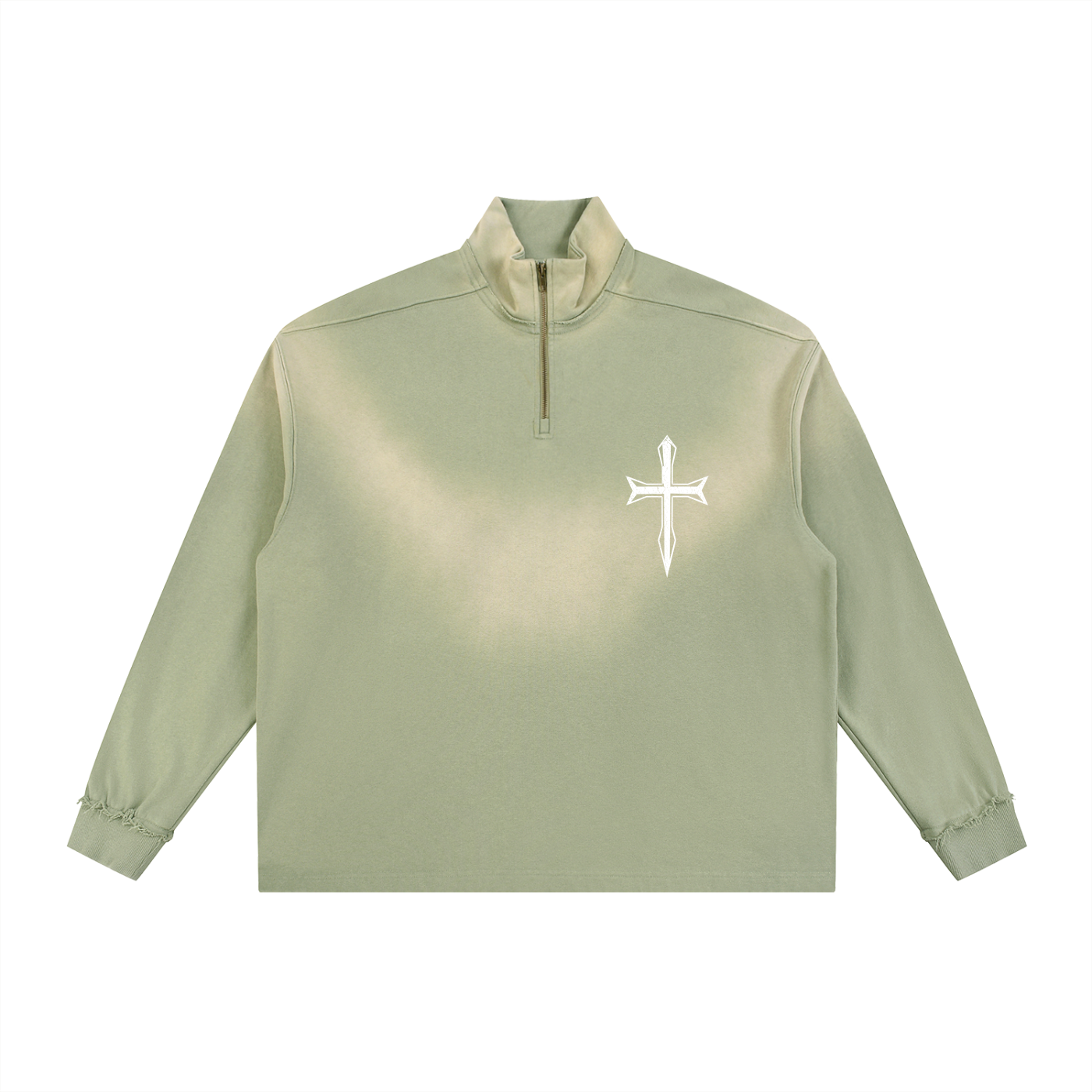 Ventura Legacy | Sun Fade Raw Edge Quarter-Zip Sweatshirt Northmark