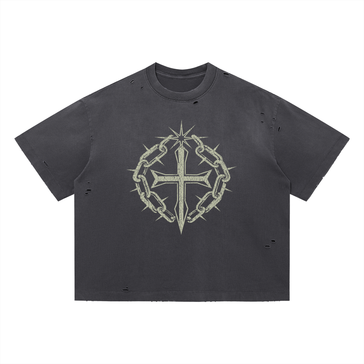 Vintage Washed Distressed Boxy Oversized T-Shirt