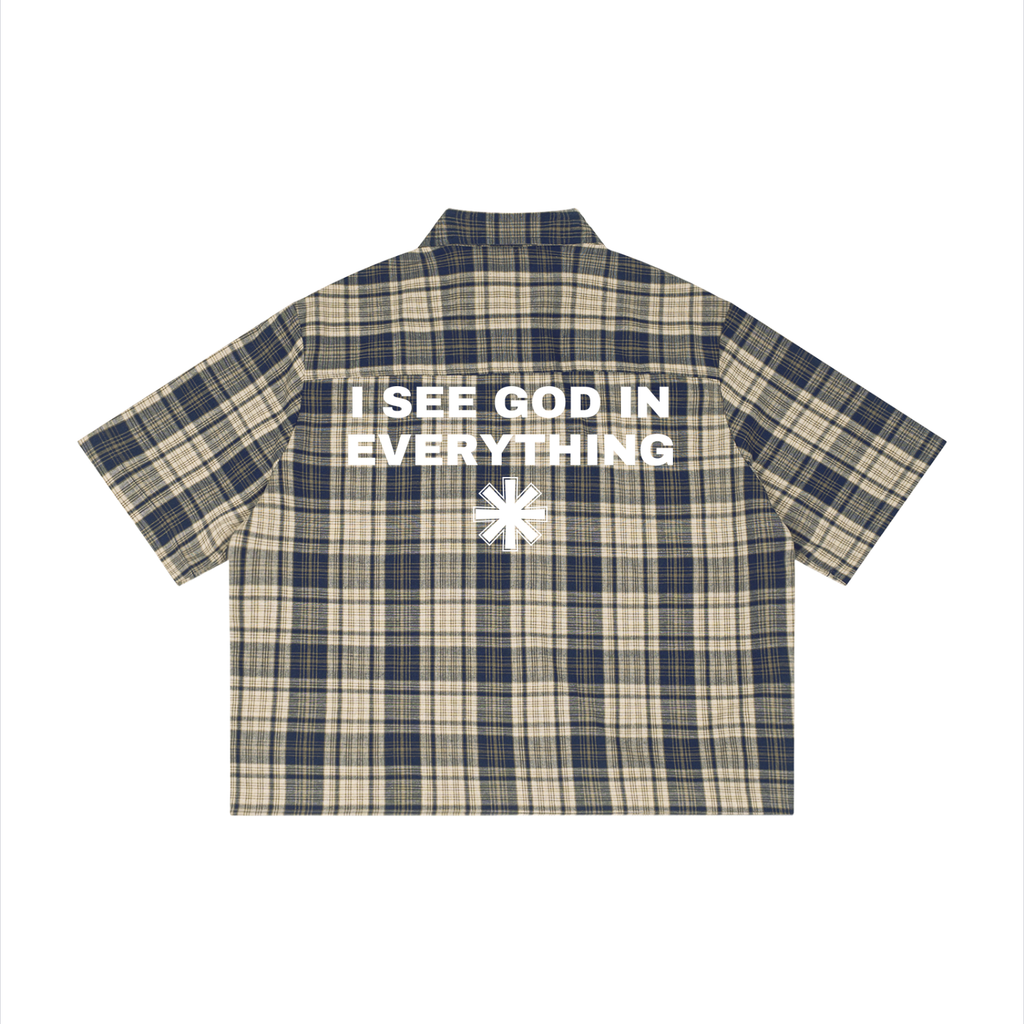 Ventura Legacy | Unisex Plaid Boxy Short Sleeve Shirt I See God