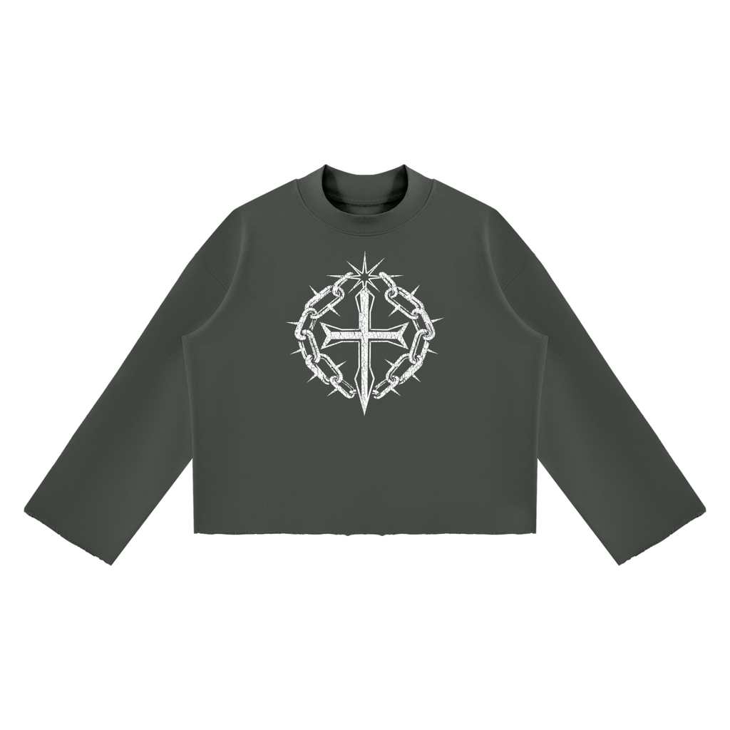 Ventura Legacy | Unisex Mock Neck Raw Edge Boxy Sweatshirt I See God
