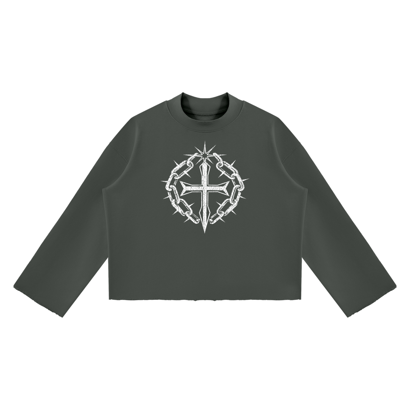 Ventura Legacy | Unisex Mock Neck Raw Edge Boxy Sweatshirt I See God