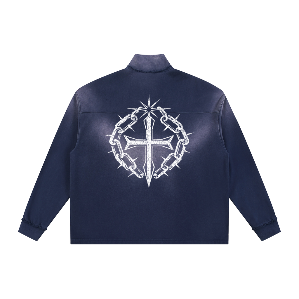 Ventura Legacy | Sun Fade Raw Edge Quarter-Zip Sweatshirt Northmark
