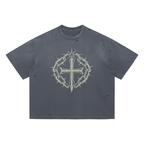 Vintage Washed Distressed Boxy Oversized T-Shirt