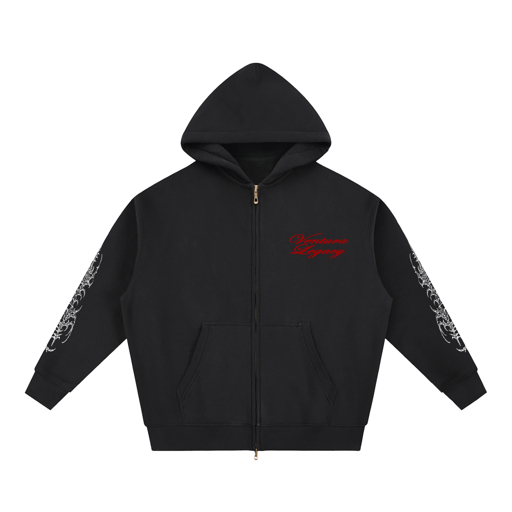 Zip Boxy Hoodie Drain