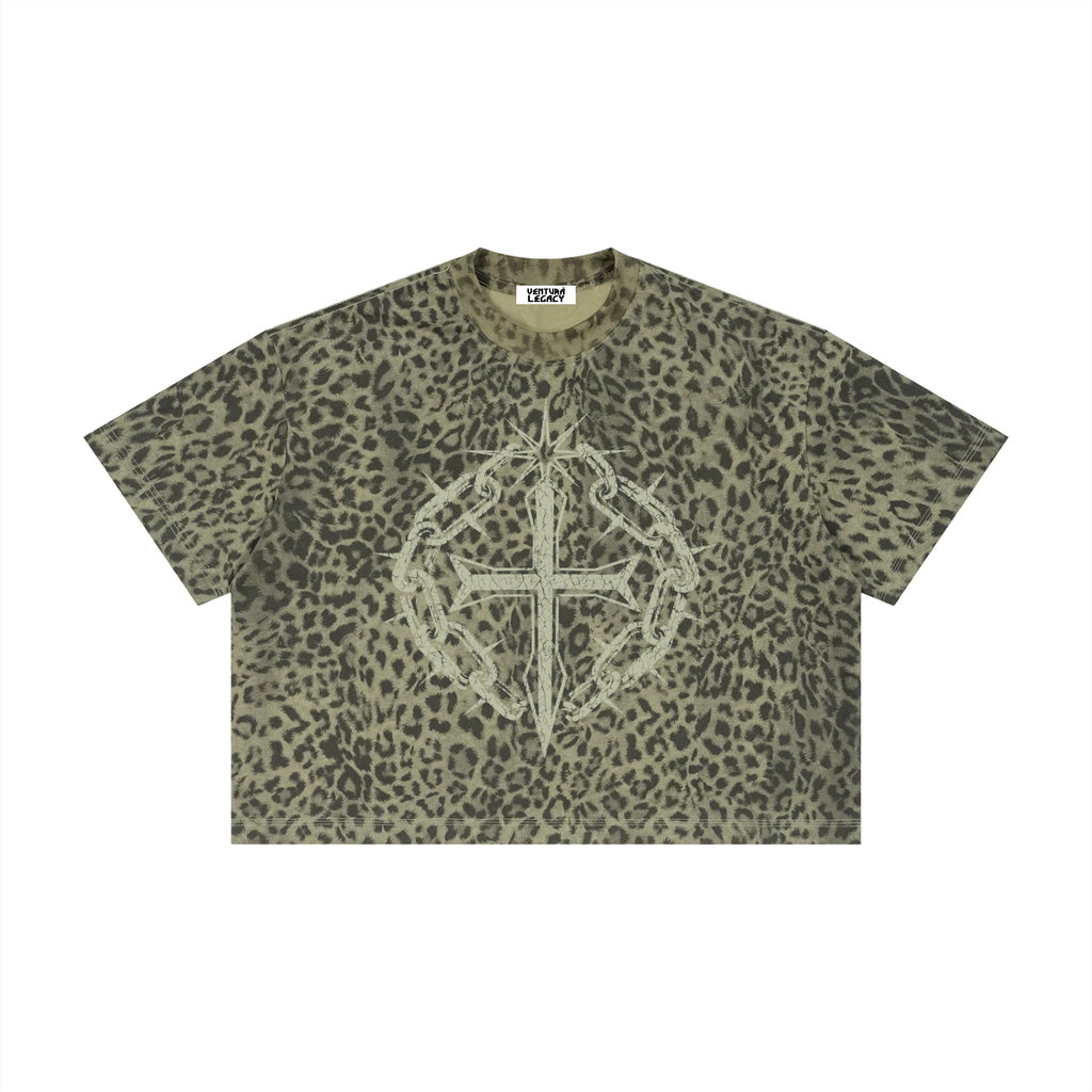 Unisex Leopard Print Boxy T-Shirt