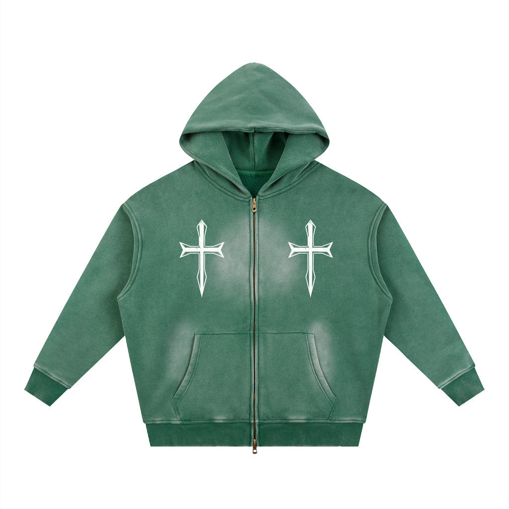 Ventura Legacy | Sunfade Two-way Zipper Boxy Fleece Hoodie Northmark